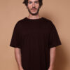 Camiseta básica oversize marrom