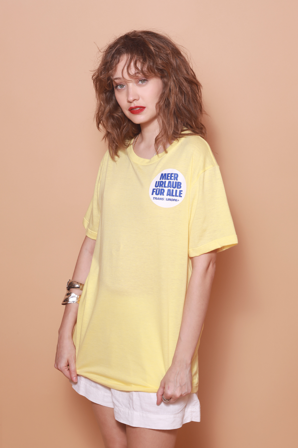 Camiseta amarela estampada Transeuropa DTF