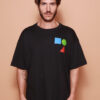 Camiseta oversize preta estampada Formas DTF
