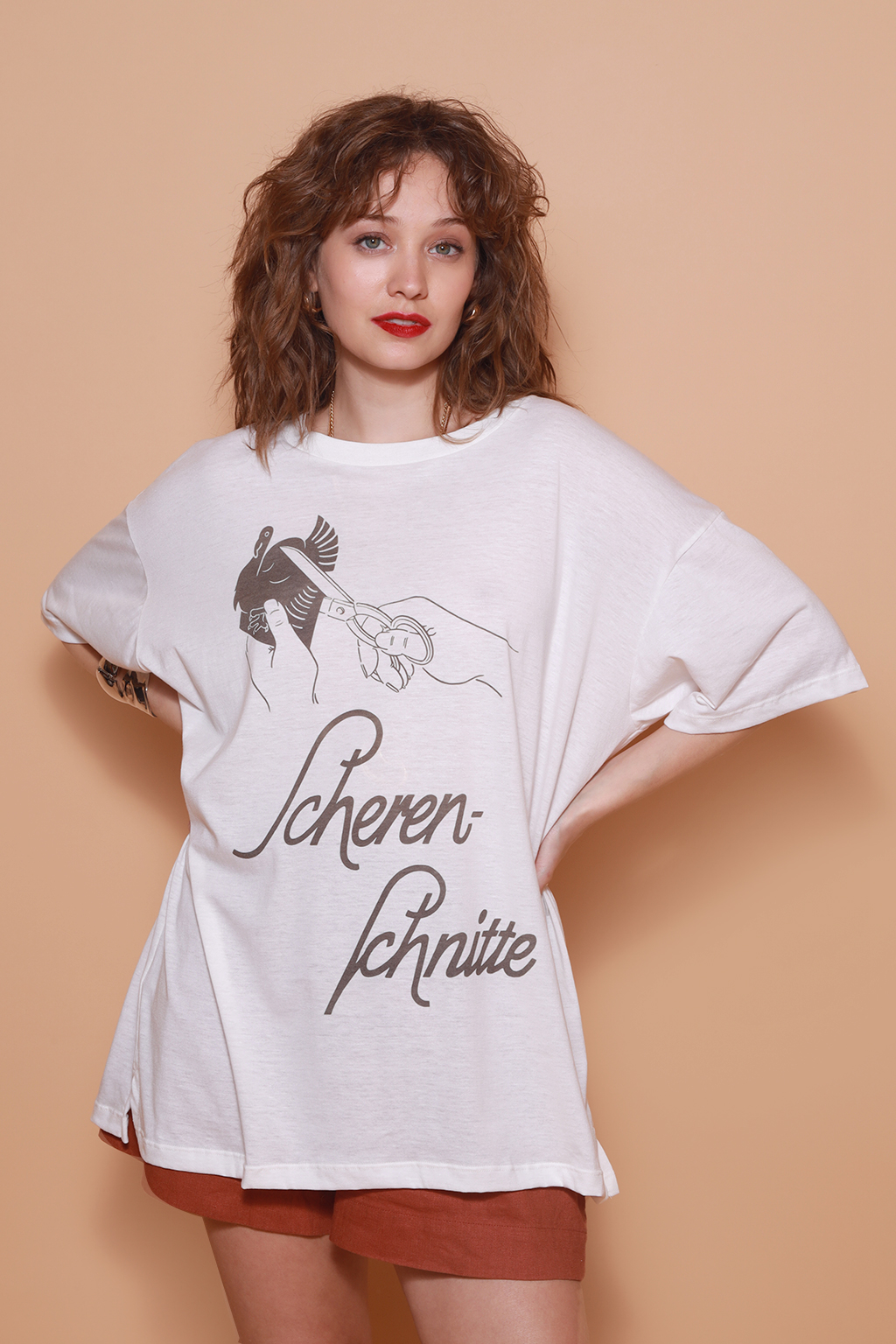 Camiseta oversize estampada Scherenschnitte