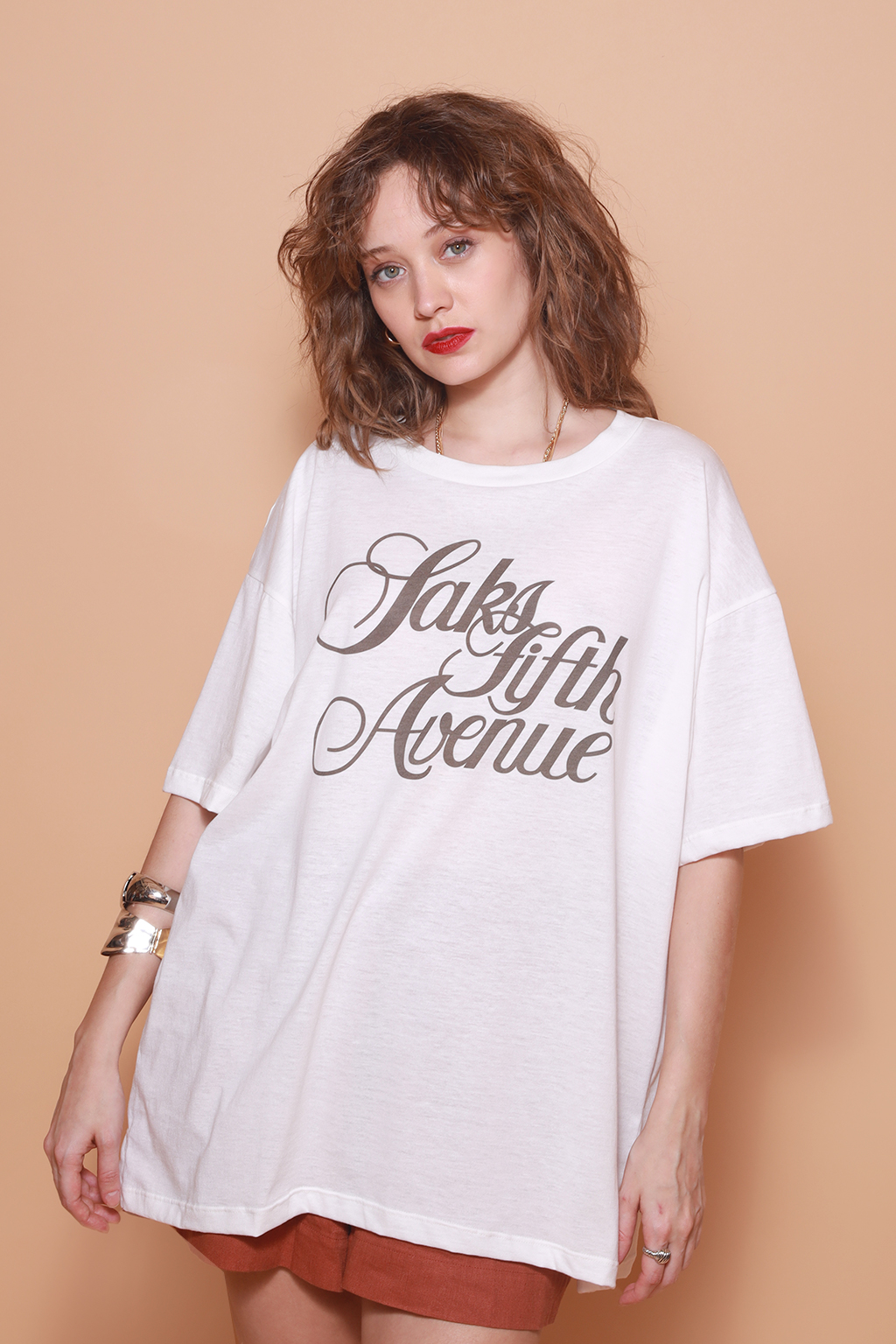 Camiseta oversize estampada Saks