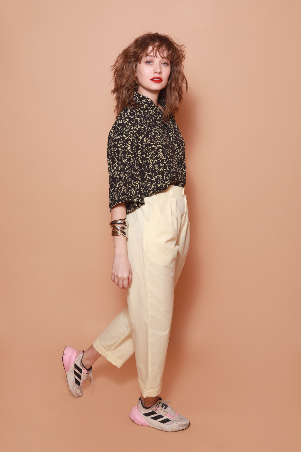 Camisa ampla estampada Caderno