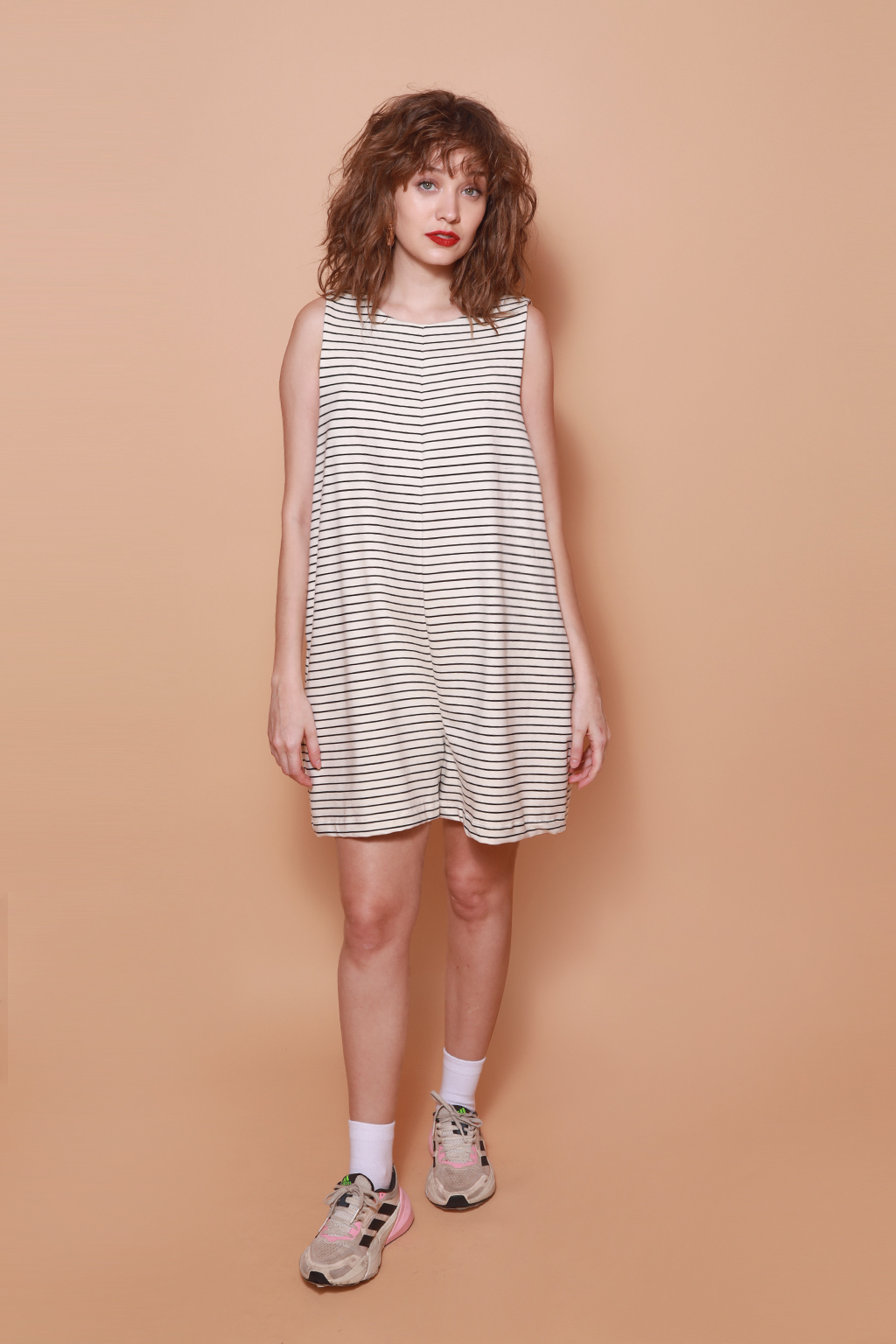 Macaquinho amplo malha listrada