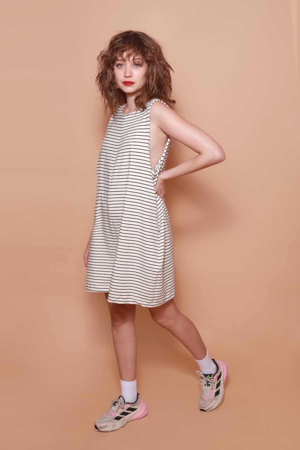 Macaquinho amplo malha listrada