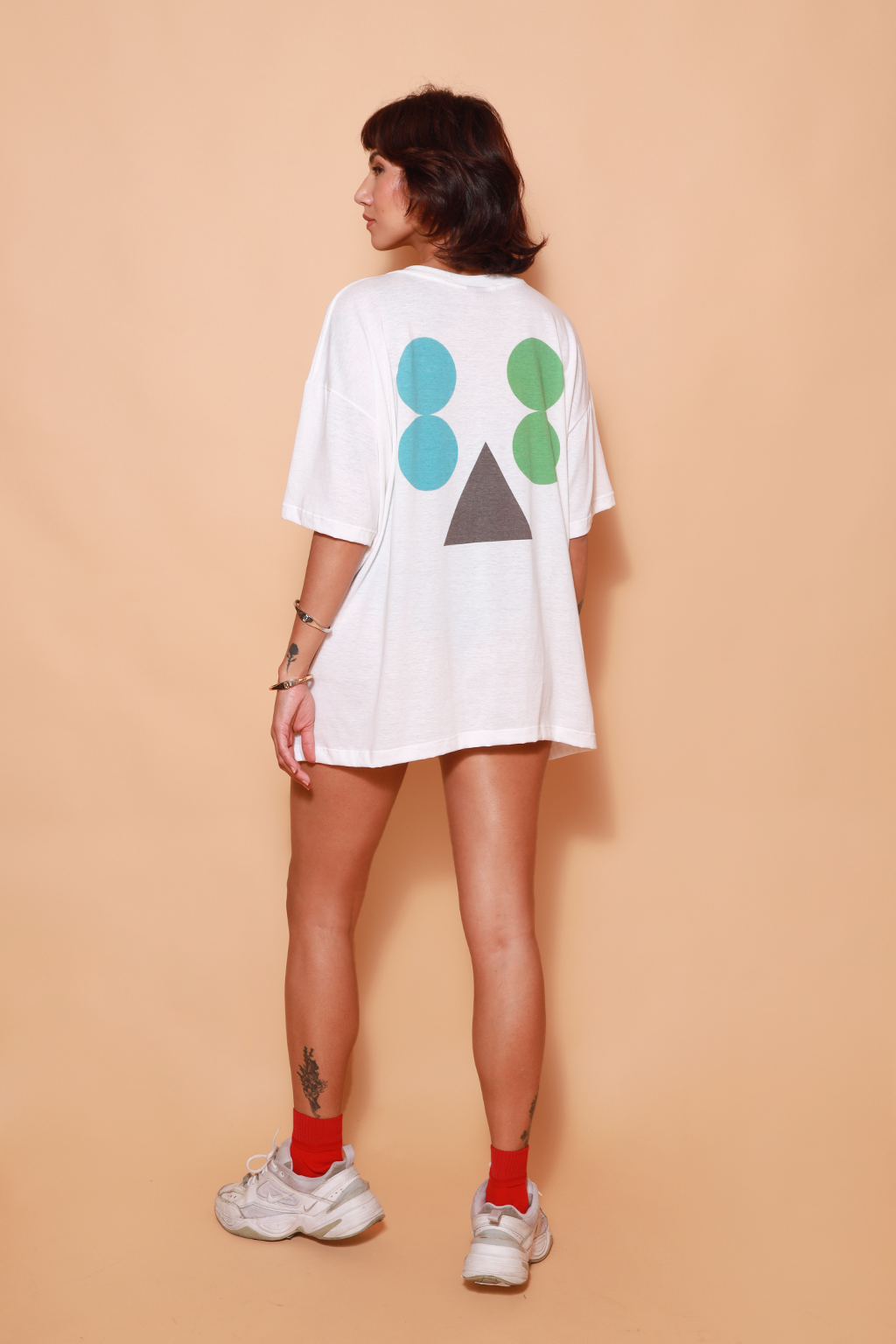 Camiseta oversize estampada Geometria