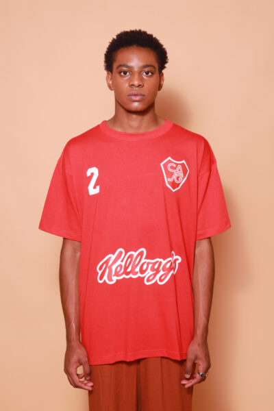 Camiseta oversize vermelha estampada Atlético Gorriti DTF