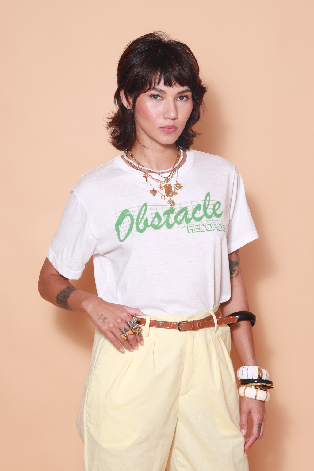 Camiseta estampada Obstacle Records