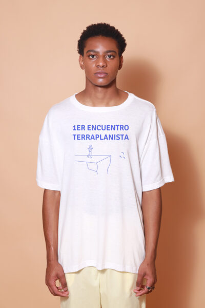 Camiseta oversize estampada Encontro Terraplanista