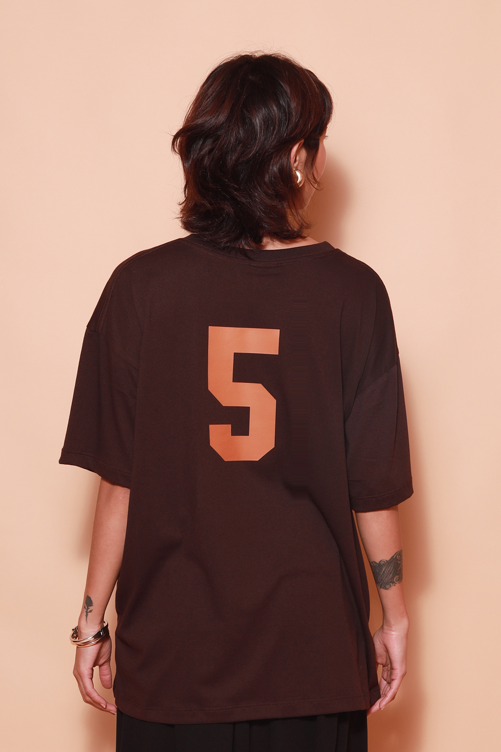 Camiseta oversize marrom estampada BLKS Granit DTF