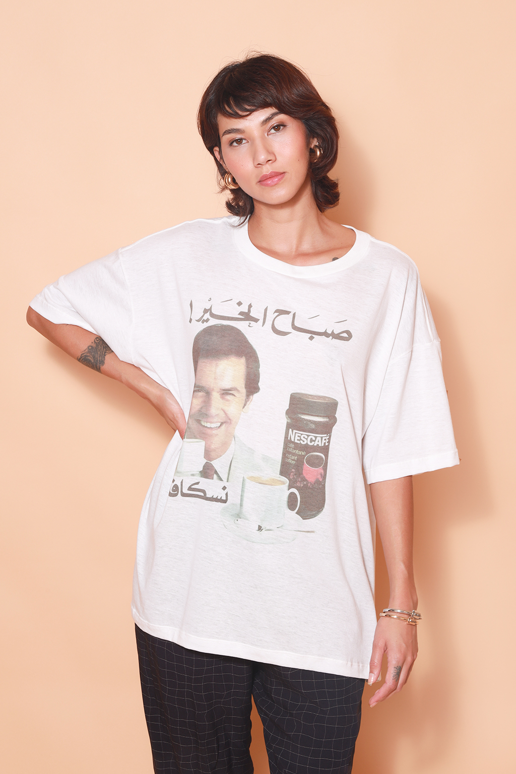 Camiseta oversize estampada Nescafé