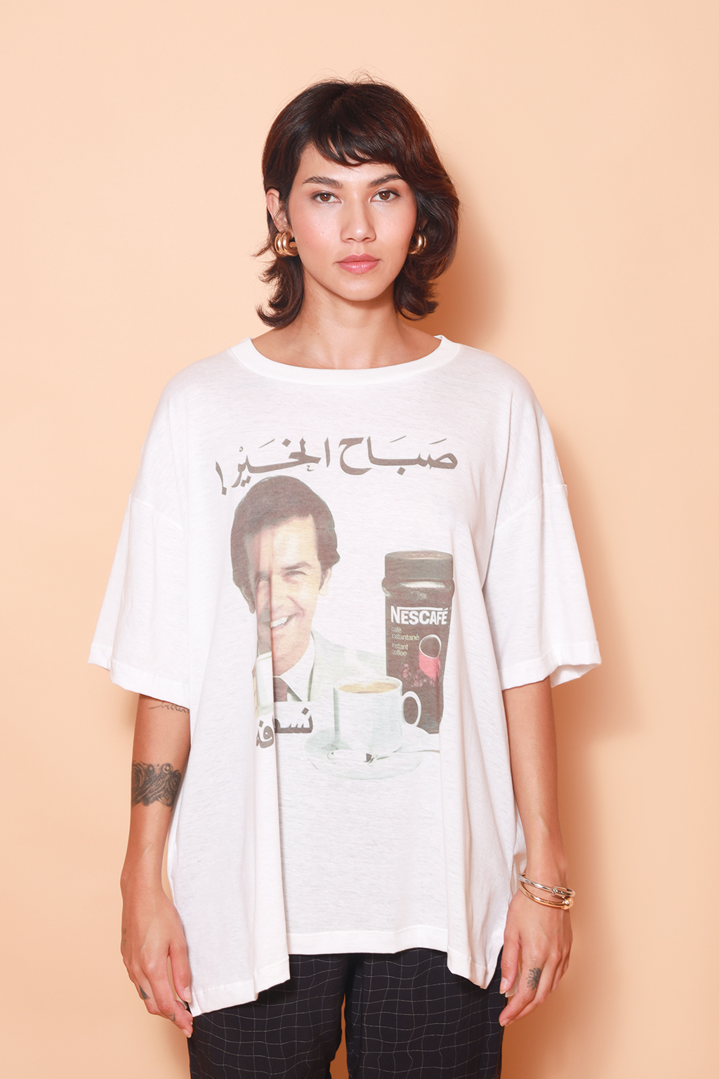 Camiseta oversize estampada Nescafé