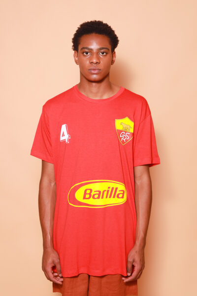 Camiseta oversize vermelha estampada Roma DTF