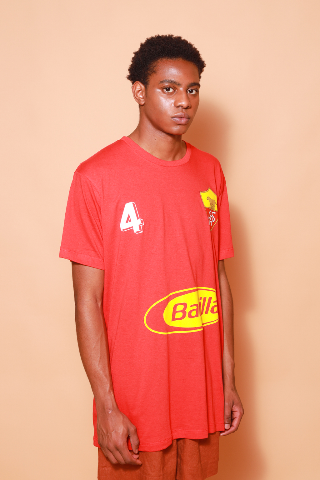 Camiseta oversize vermelha estampada Roma DTF