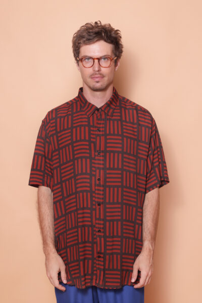 Camisa ampla estampada Tijolos