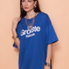 Camiseta oversize azul estampada Fiat 126 DTF