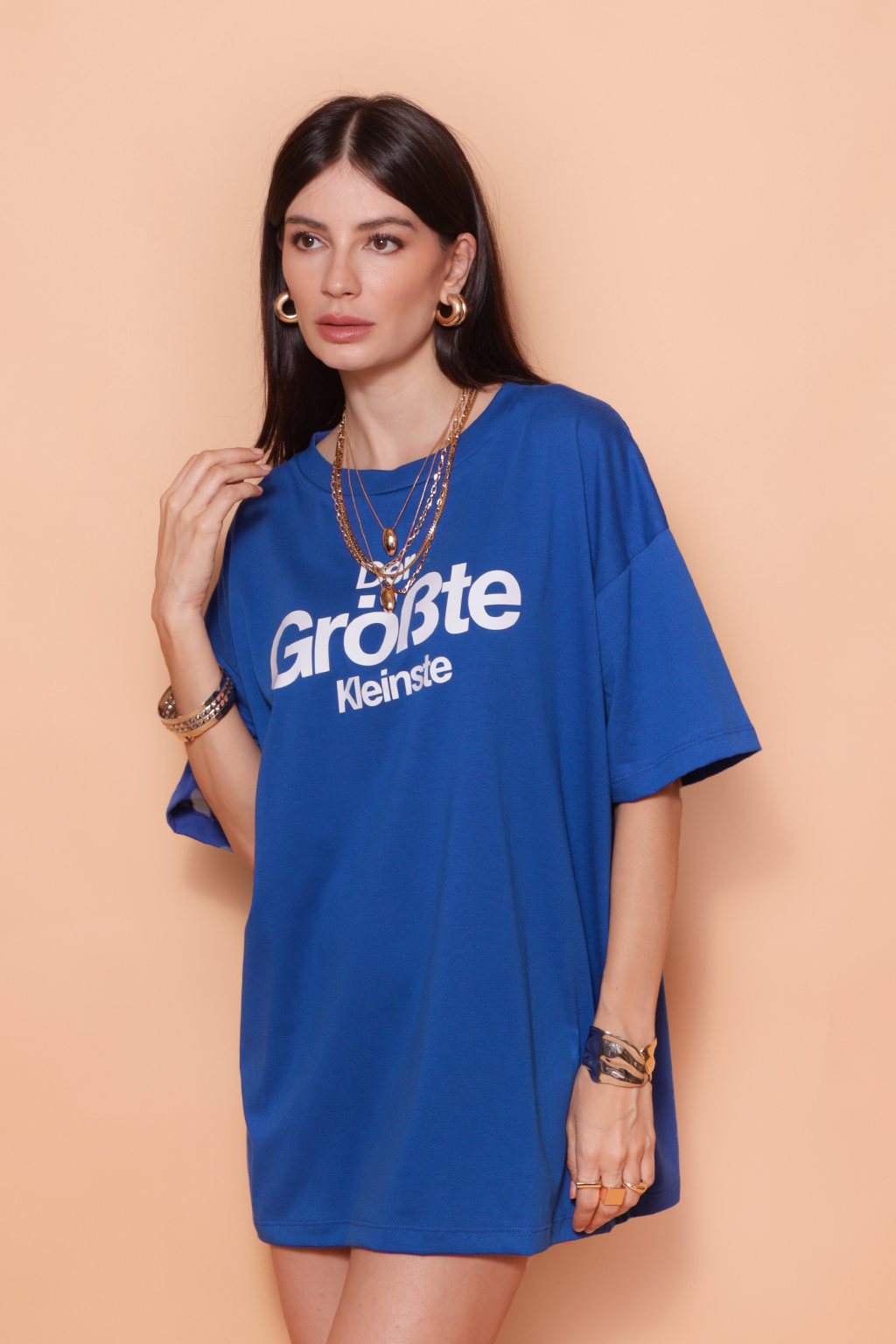 Camiseta oversize azul estampada Fiat 126 DTF