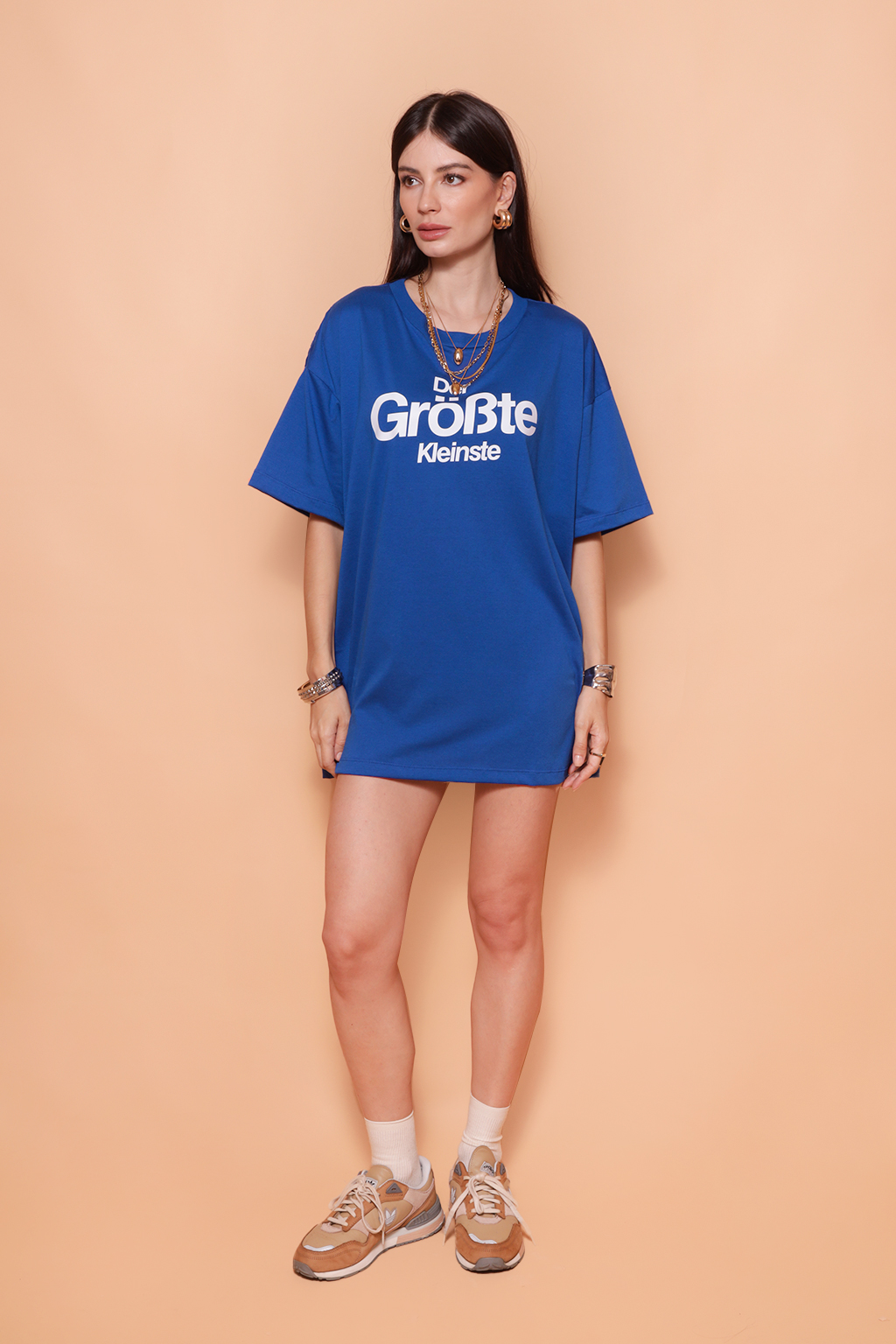 Camiseta oversize azul estampada Fiat 126 DTF