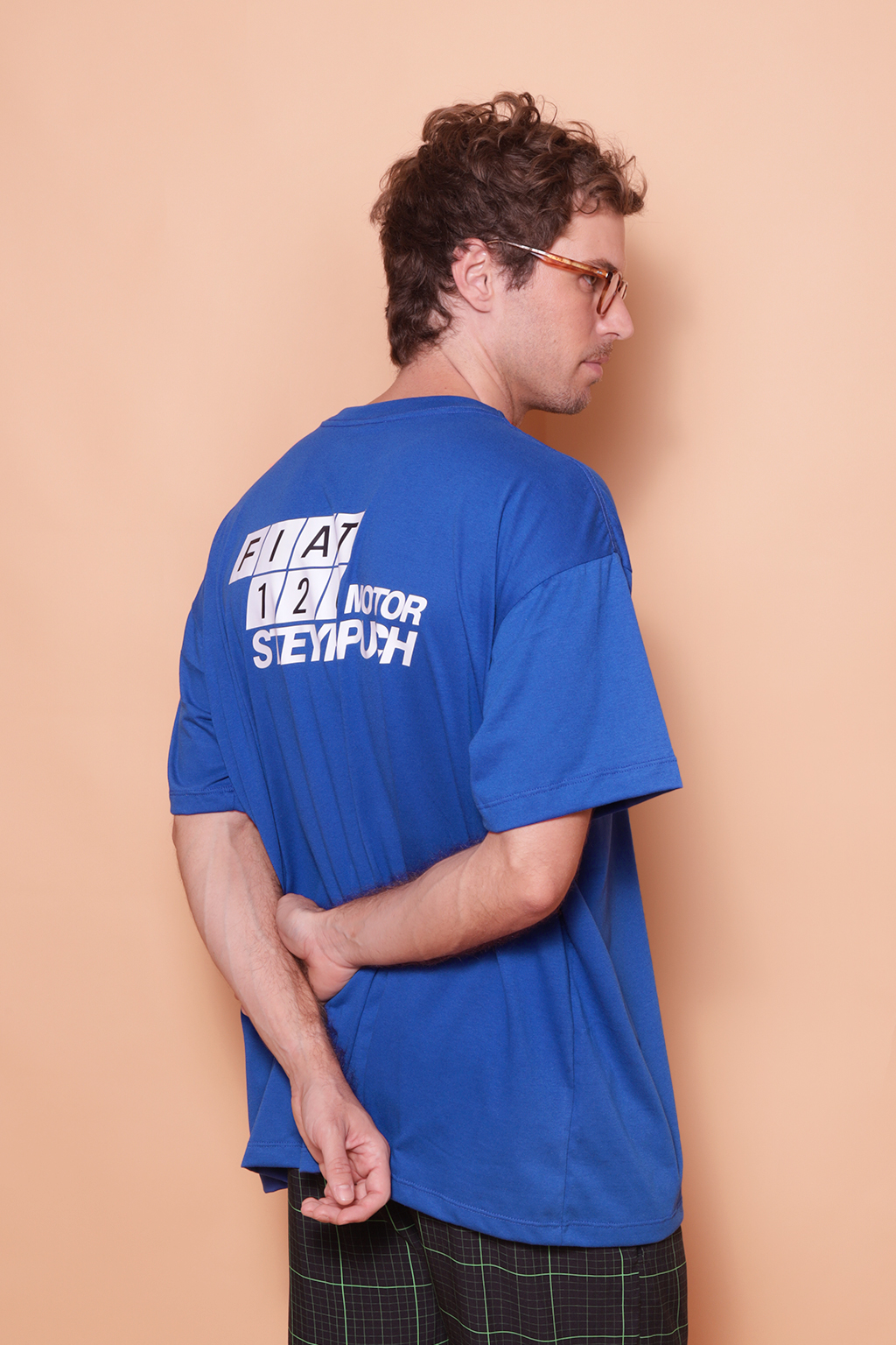 Camiseta azul estampada Fiat 126 DTF