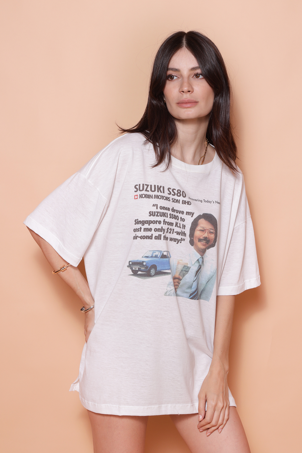 Camiseta oversize estampada Suzuki SS80