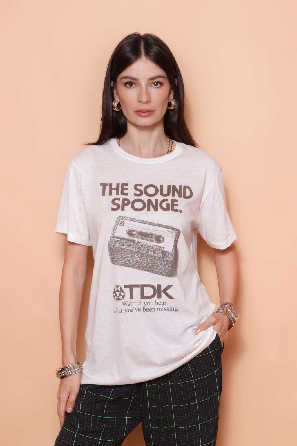 Camiseta estampada TDK sound sponge