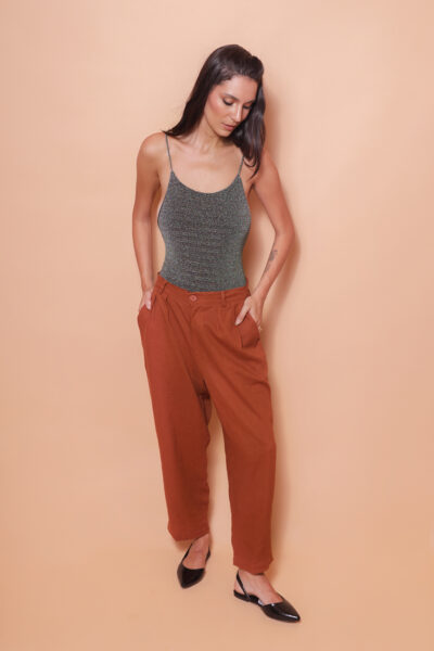 Body alça cruzada lurex multicolorido