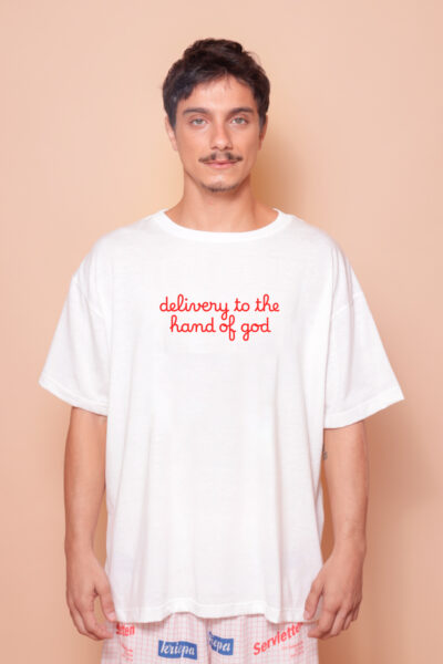 Camiseta oversize estampada Delivery to God DTF