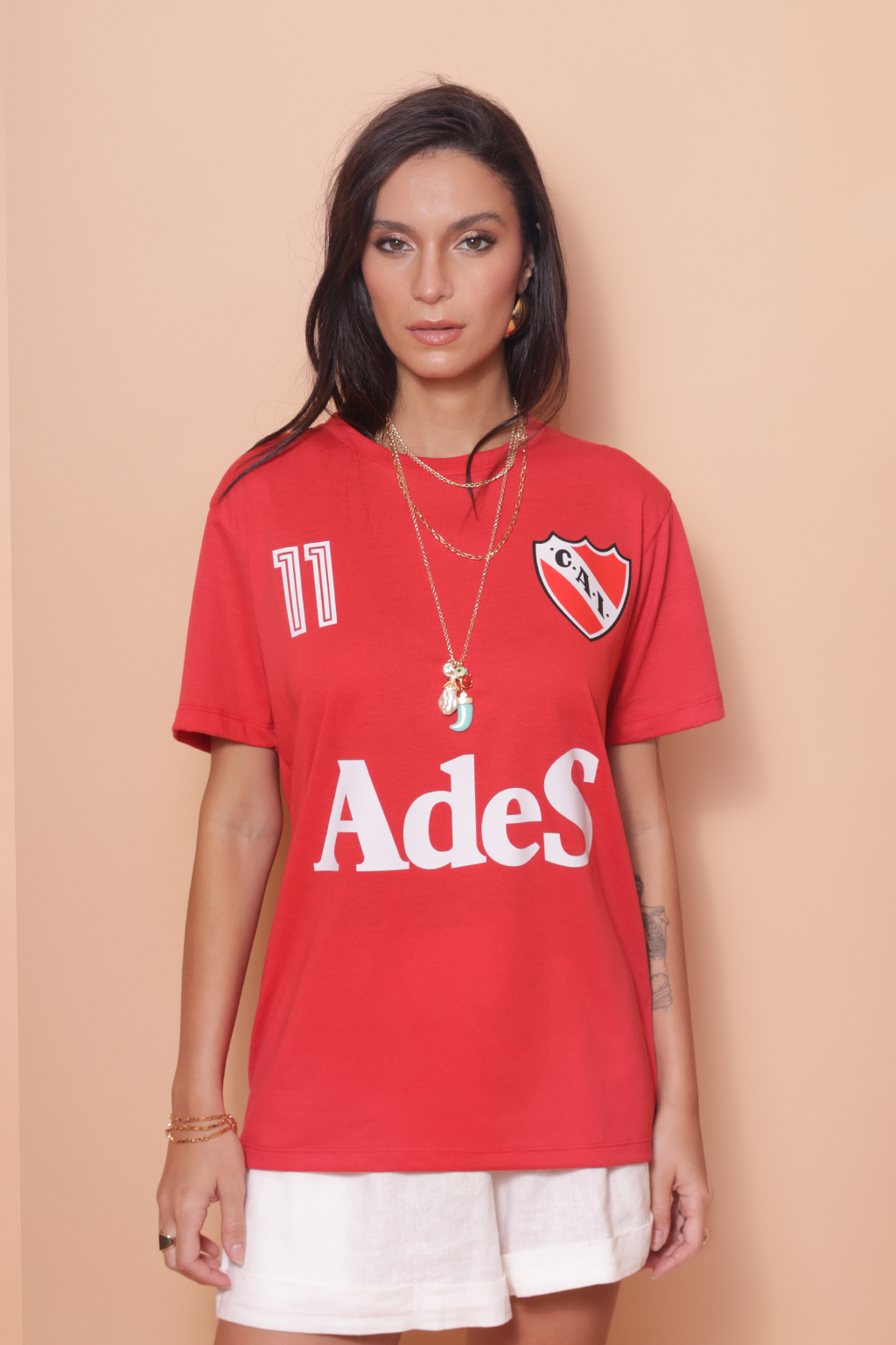 Camiseta vermelha estampada Independiente DTF