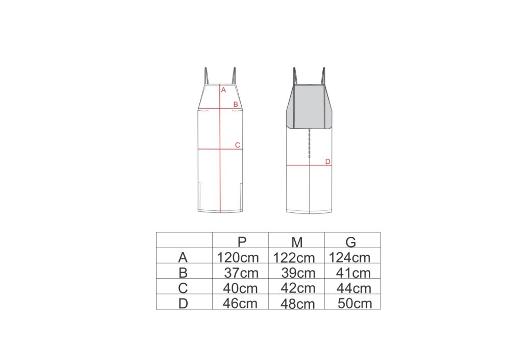 Tabela de medidas vestido alcinha longo AMP