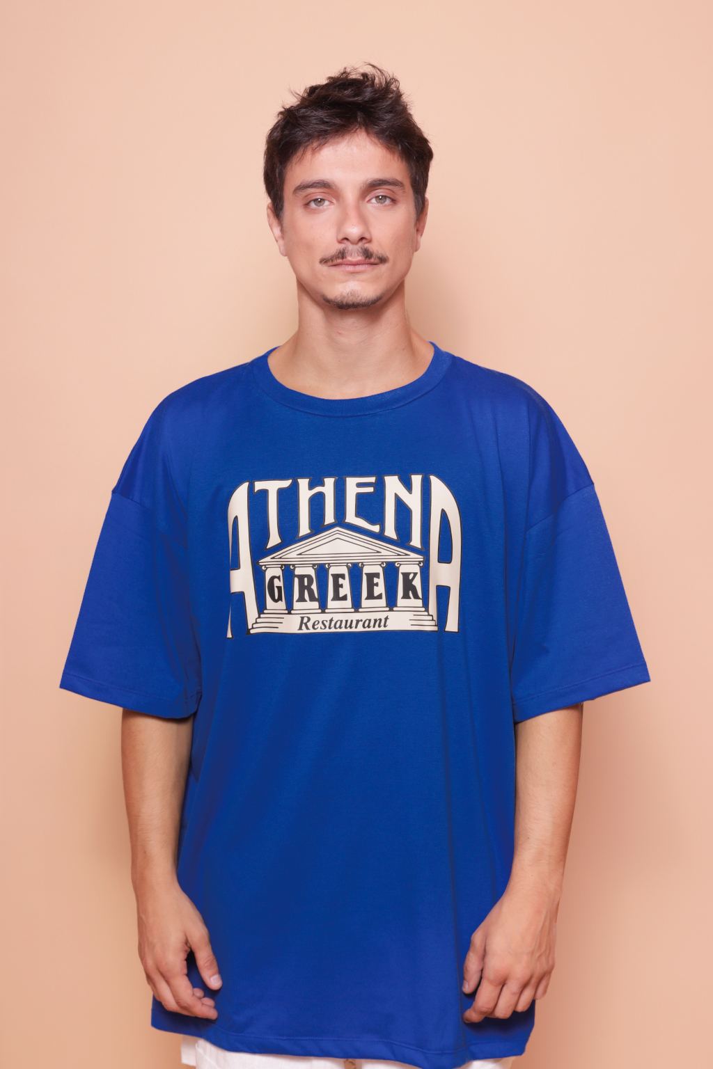 Camiseta oversize azul estampada Athena DTF