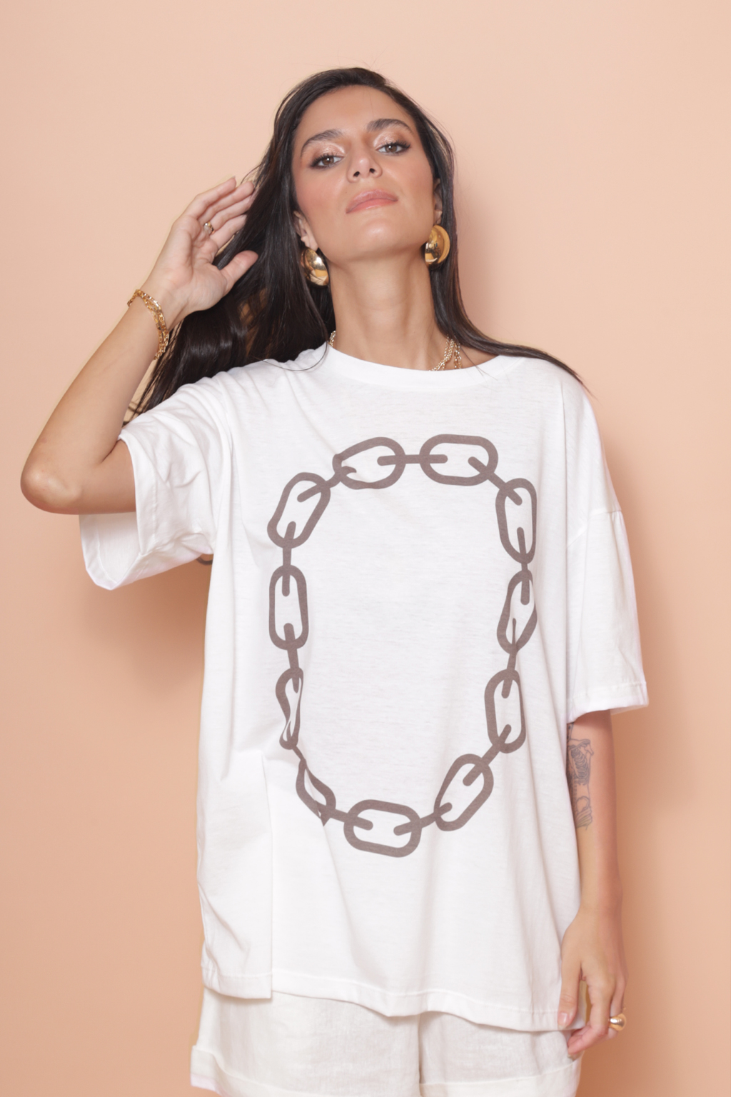 Camiseta oversize estampada Corrente