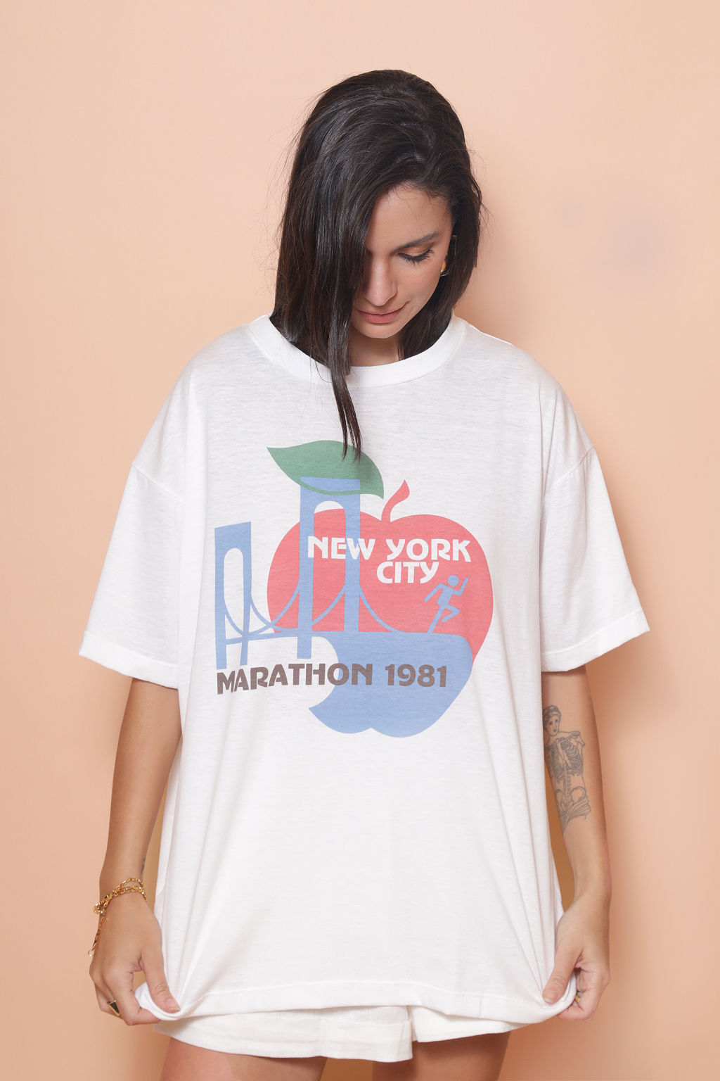 Camiseta oversize estampada NYC Marathon