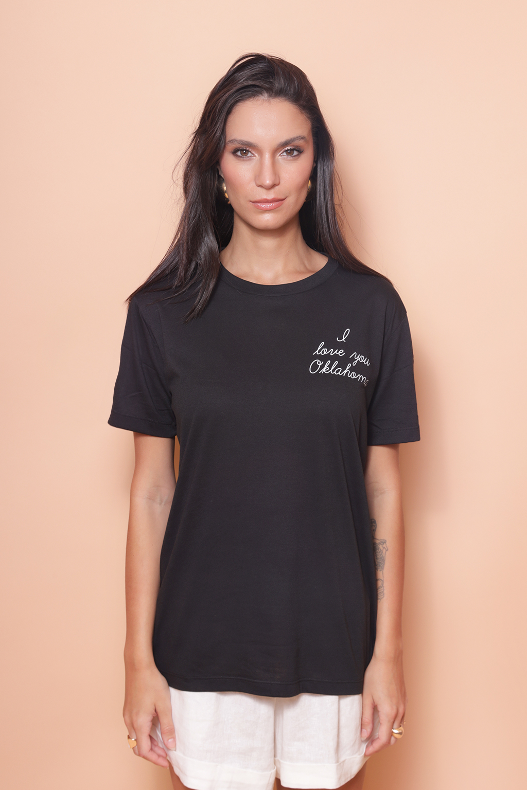 Camiseta preta estampada Oklahoma