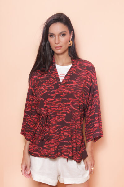 Kimono estampado água viva