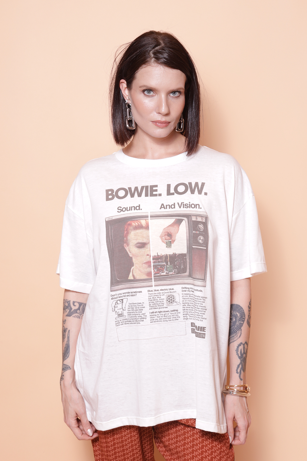 Camiseta oversize estampada Bowie Low