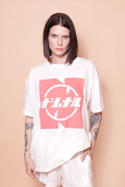 Camiseta oversize estampada National Japão