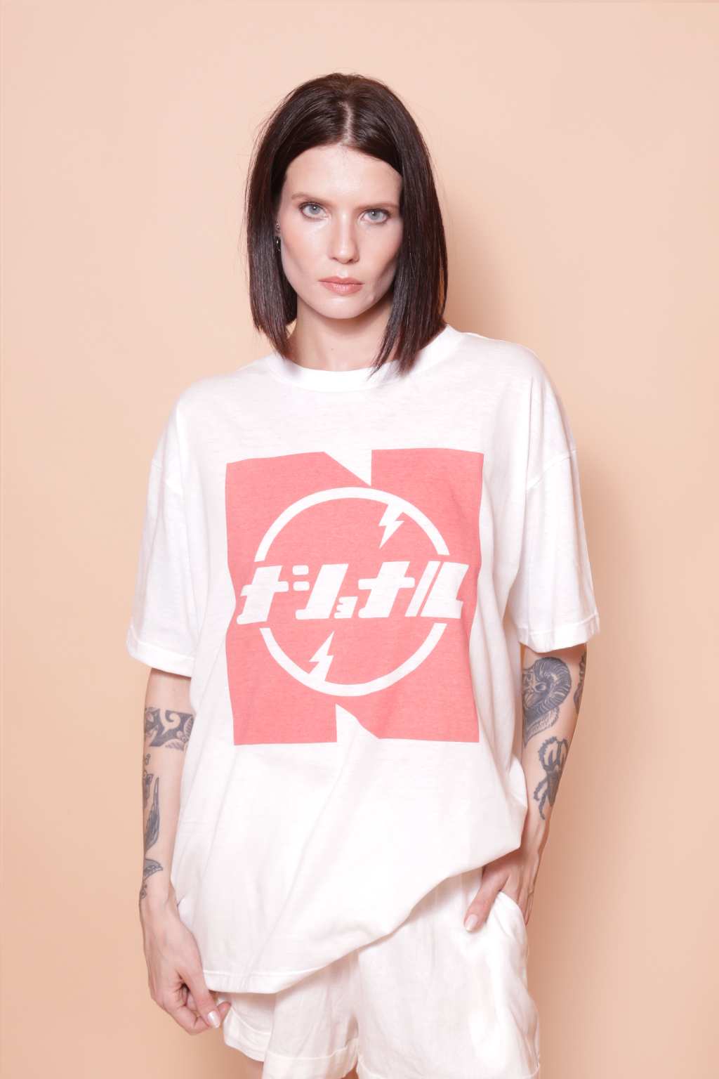 Camiseta oversize estampada National Japão