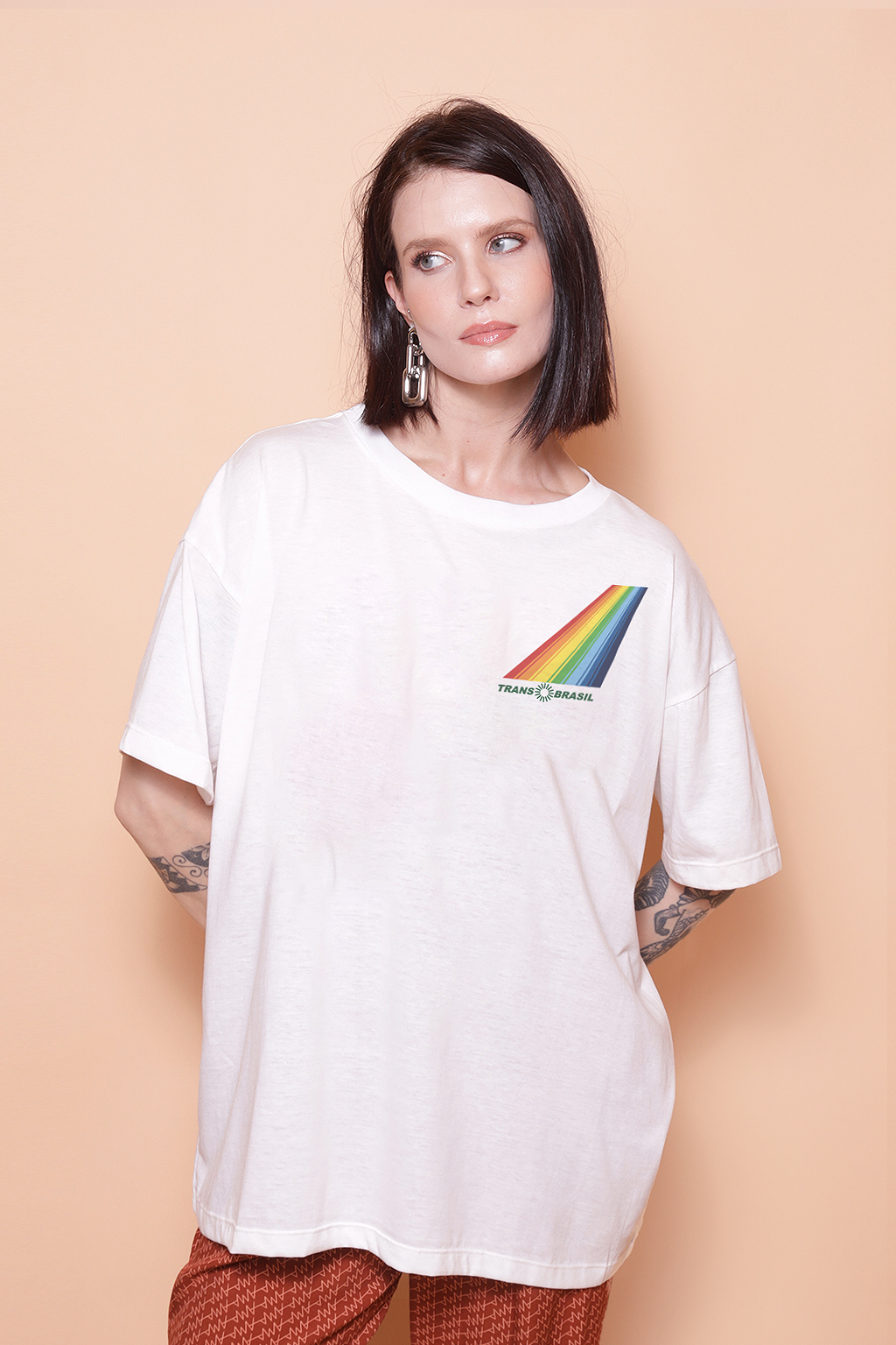 Camiseta oversize estampada Transbrasil