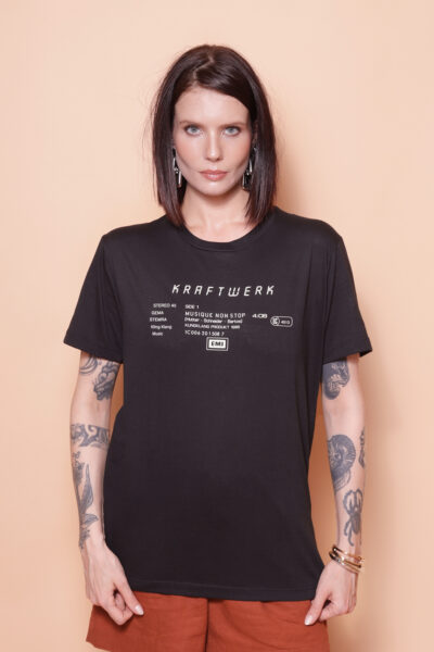 Camiseta preta estampada Kraftwerk DTF
