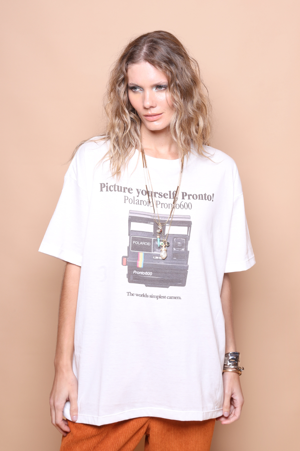 Camiseta oversize estampada Polaroid Pronto