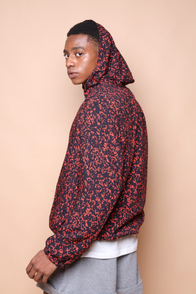 Jaqueta capuz estampada Caderno vermelho