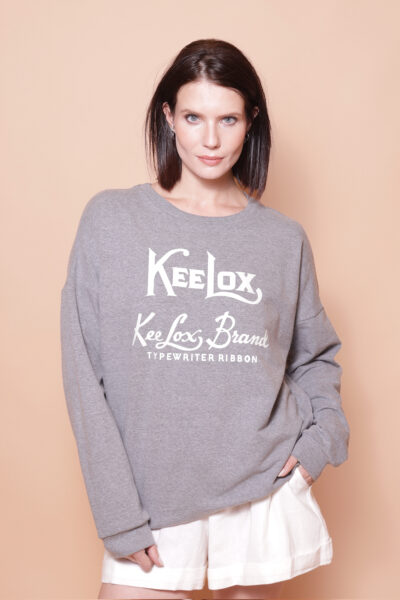 Blusão oversize cinza estampado Ok Pero No