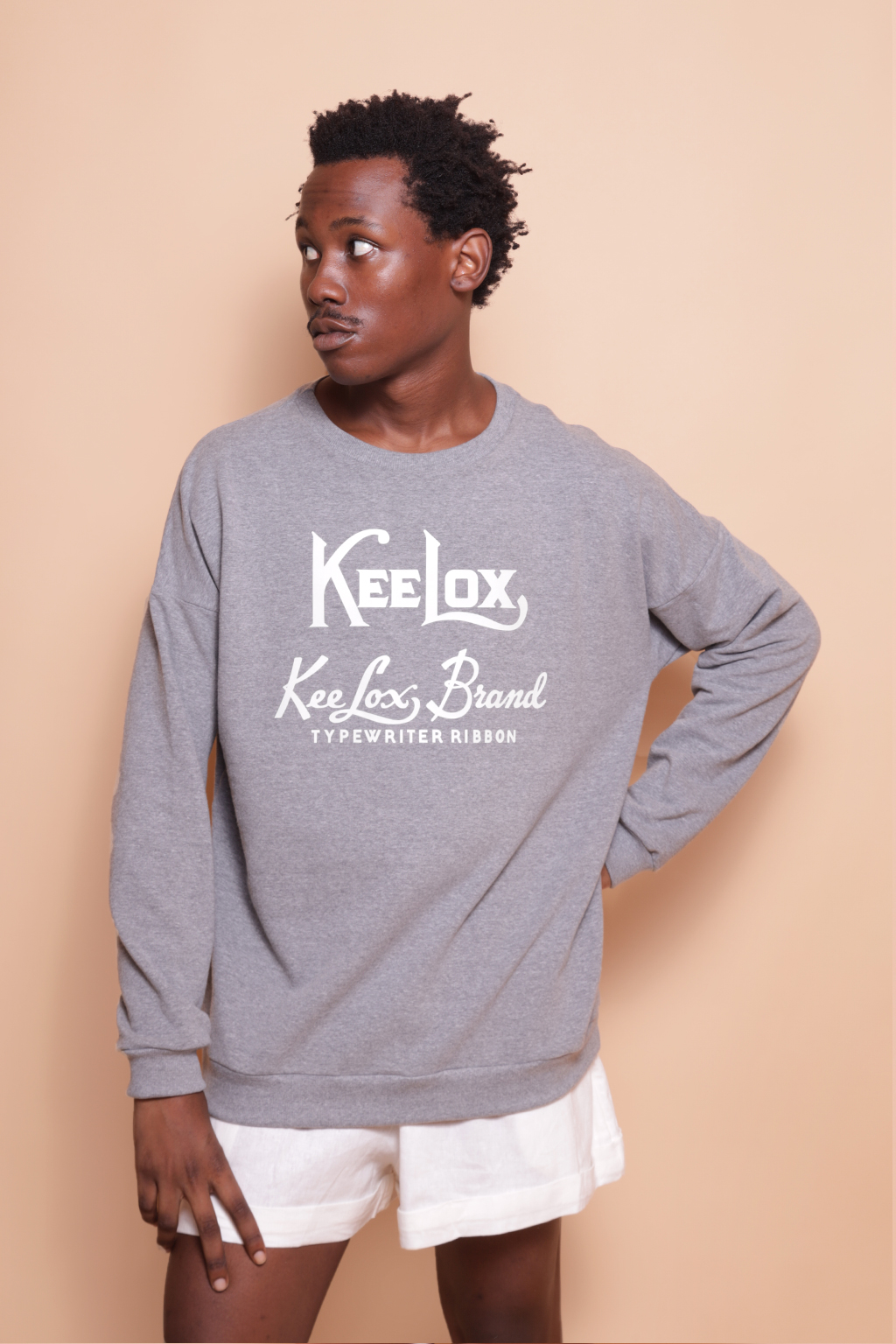 Blusão oversize cinza estampado Ok Pero No