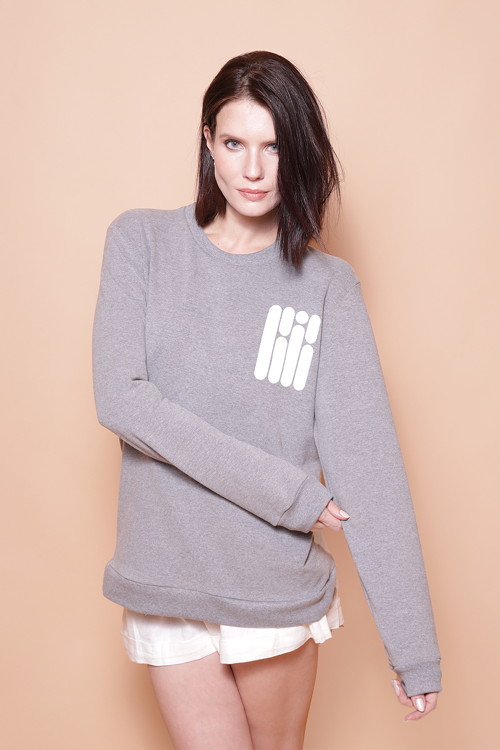 Blusão cinza estampado Tubos