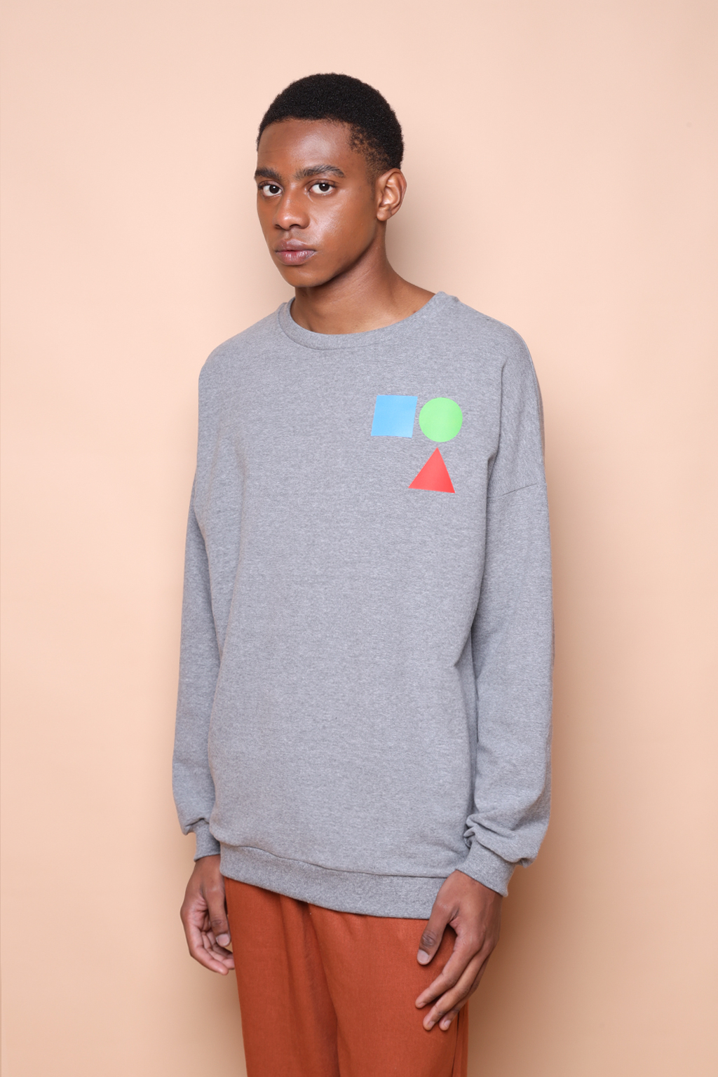 Blusão oversize cinza estampado Formas