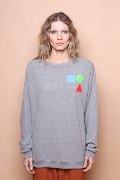 Blusão oversize cinza estampado Formas