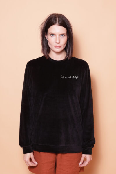 Moletom plush preto Fulgás