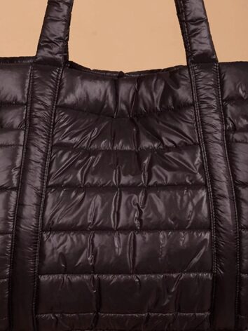 Alternative view of Bolsa puffer 2 bolsos preta