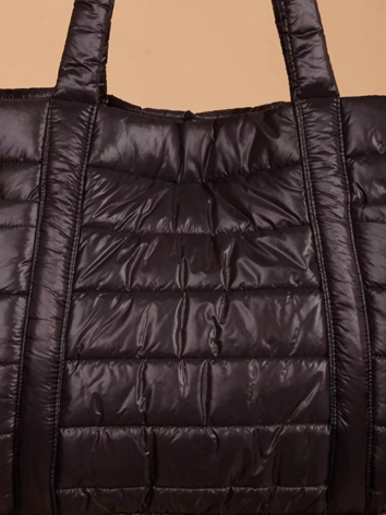 Alternative view of Bolsa puffer 2 bolsos preta