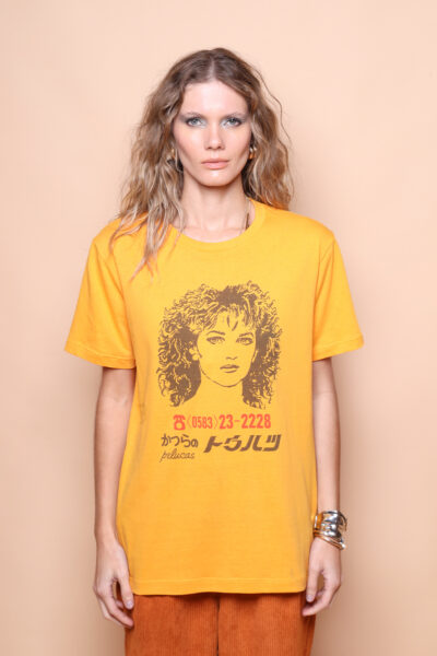 Camiseta amarela estampada Pelucas