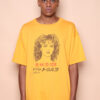 Camiseta oversize amarela estampada Pelucas